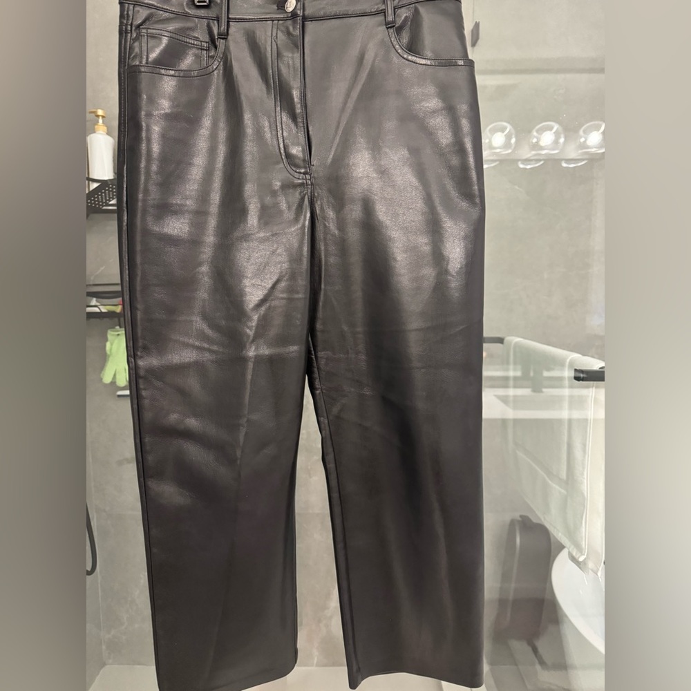 Wilfred Black Faux Leather Trousers
